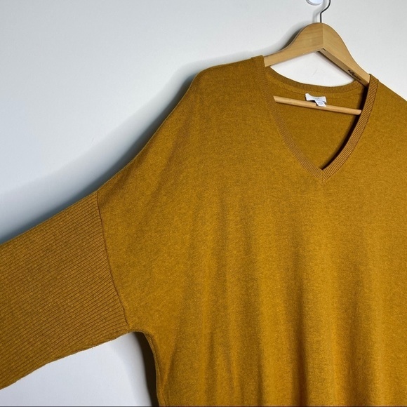J. Jill Relaxed Fit Drop Shoulder Wool Blend Sweater Gold Melange XL - Picture 4 of 14
